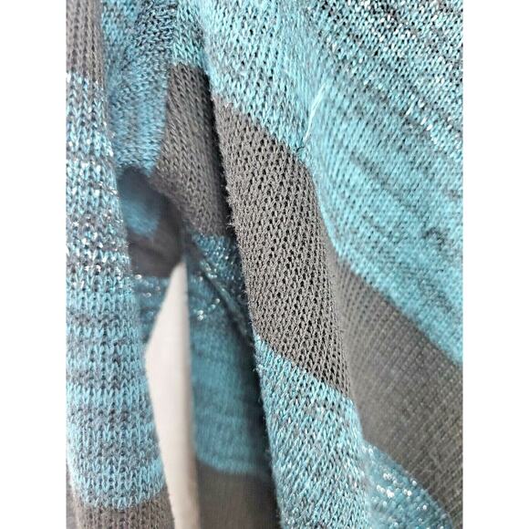 Y2k Only Nine Sweater Top XL Black V-Neck Sharkbite 3/4 Sleeve Shirt Womens Size - Picture 4 of 8